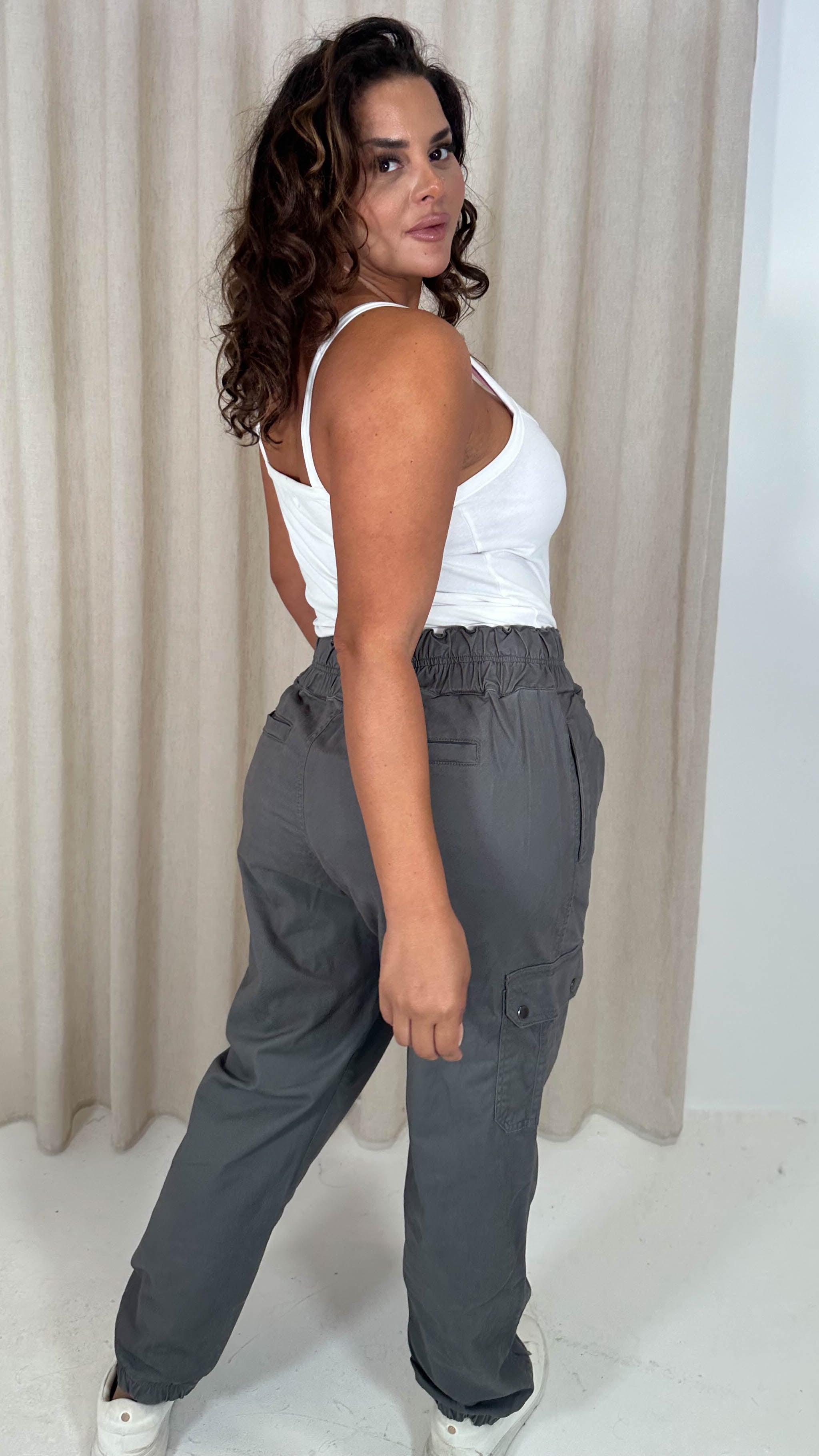 CurveWow Cargo Trouser Charcoal
