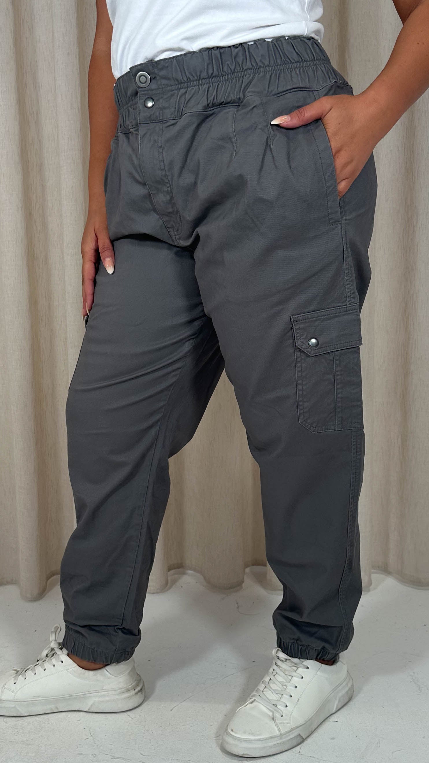 CurveWow Cargo Trouser Charcoal