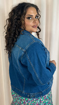 CurveWow Distressed Denim Jacket Midwash