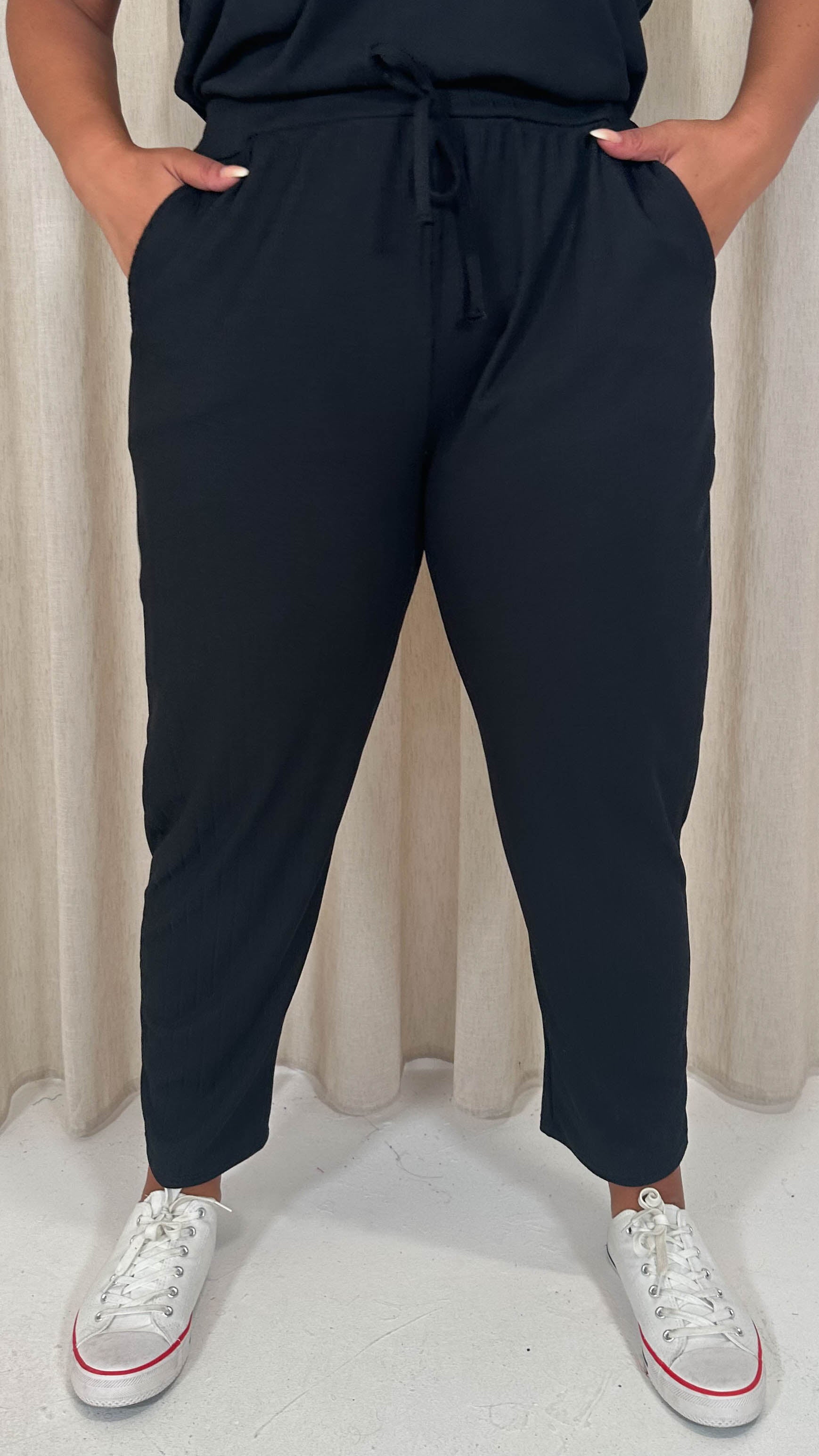 CurveWow Rib Lounge Jogger Black