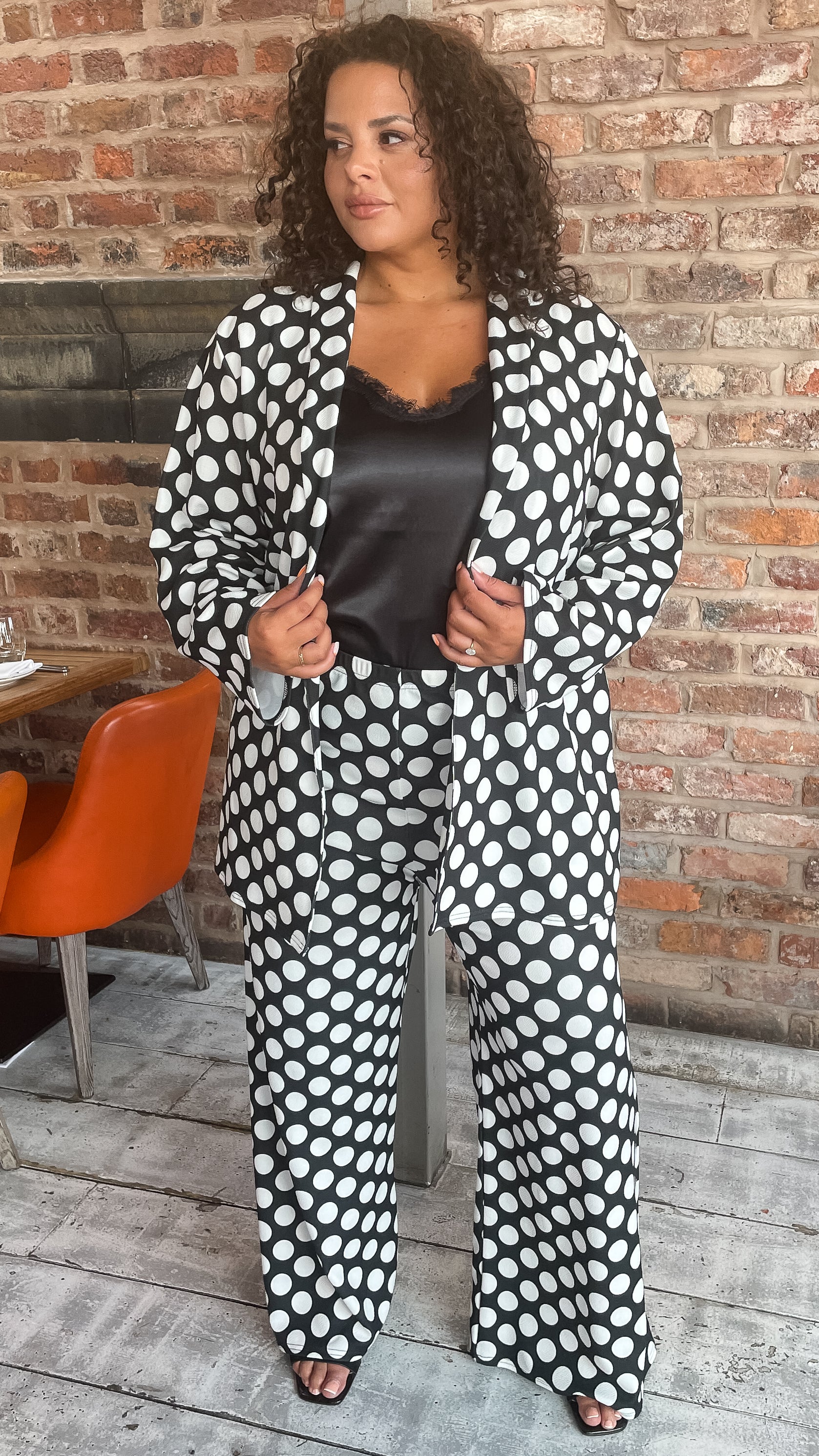 CurveWow Polka Dot Relaxed Blazer