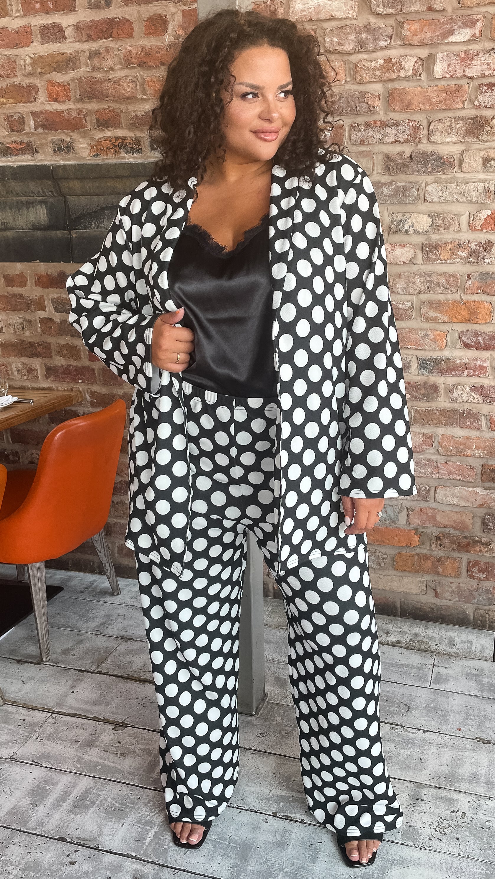 CurveWow Polka Dot Relaxed Blazer