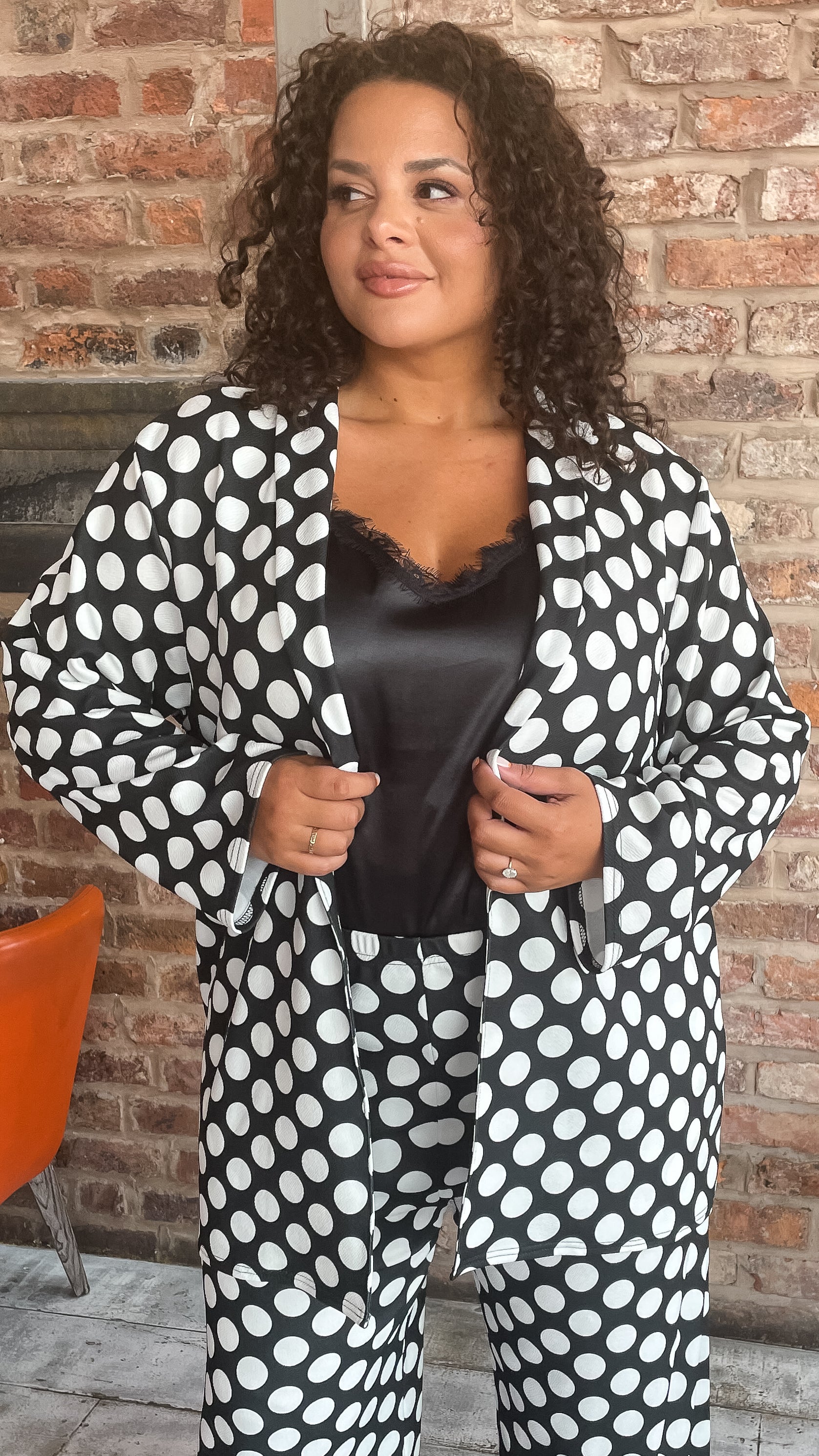 CurveWow Polka Dot Relaxed Blazer