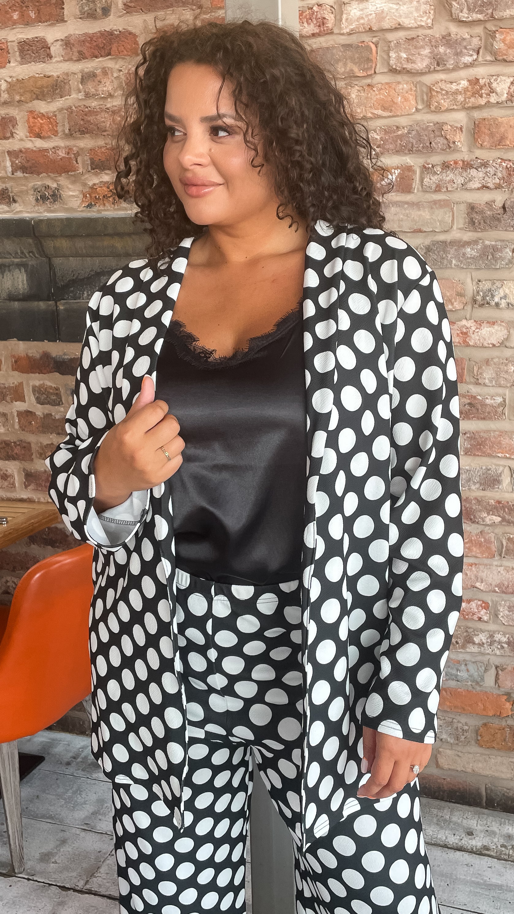 CurveWow Polka Dot Relaxed Blazer