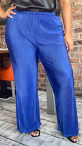 CurveWow Plisse Trousers Royal Blue