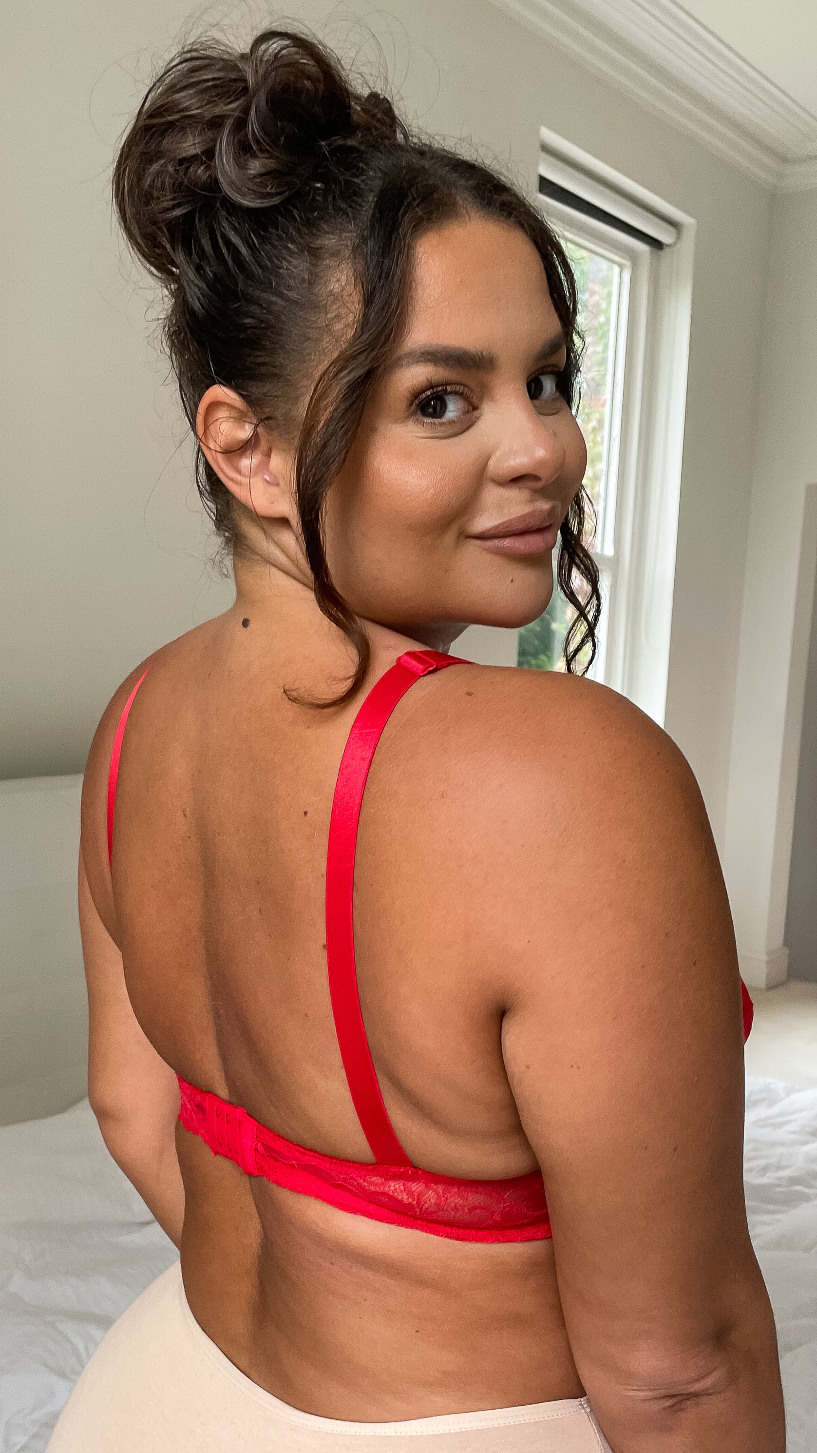 All Over Lace Bra Red