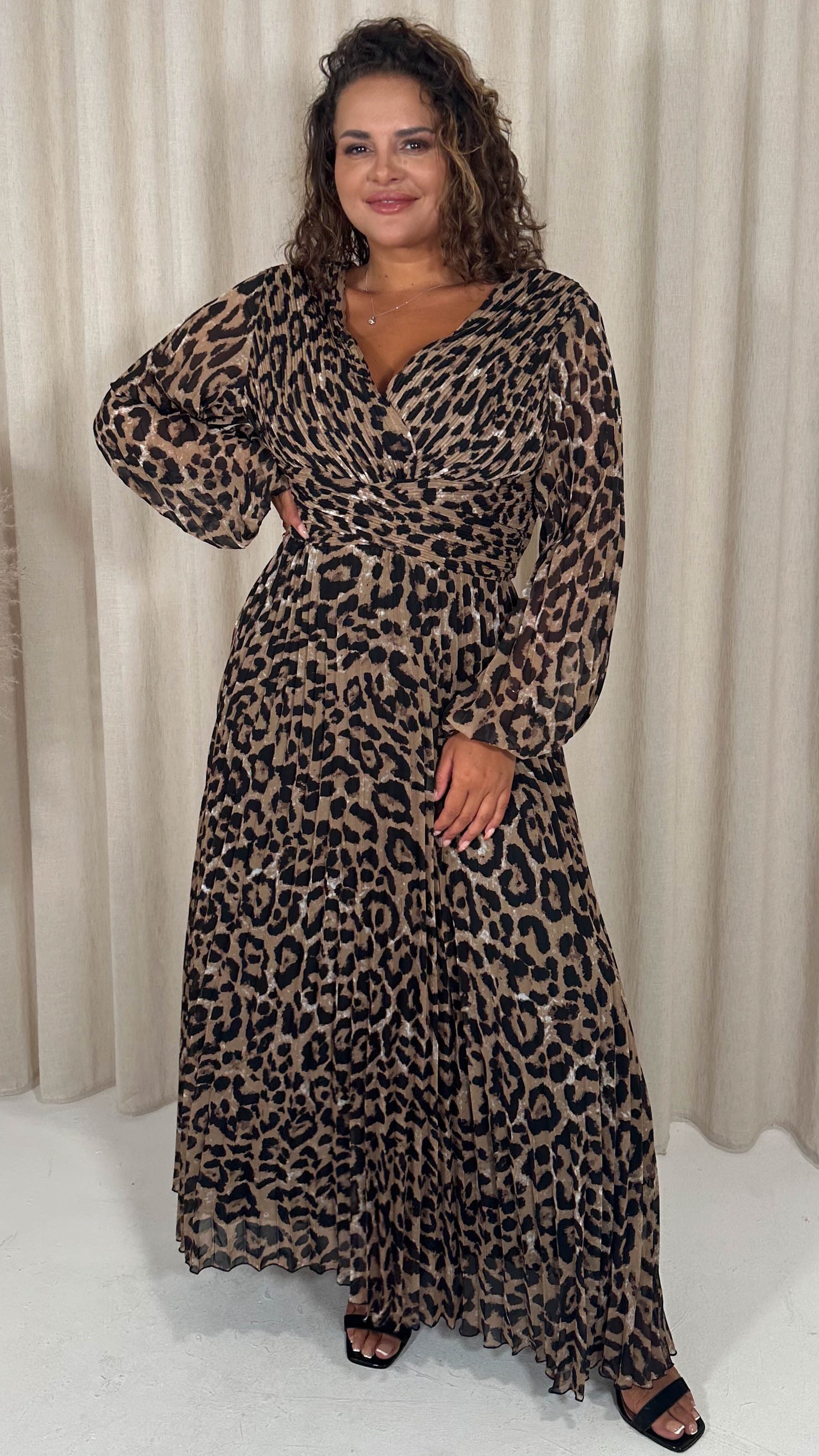 animal print wrap maxi dress Medium