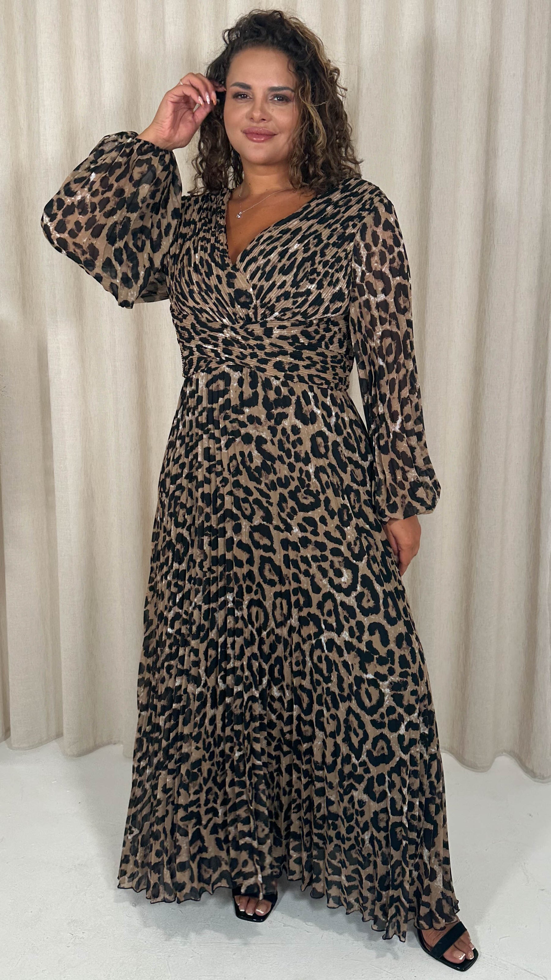 leopard print wrap maxi dress JAYLEY Silk Blend Animal Print Maxi Wrap Dress