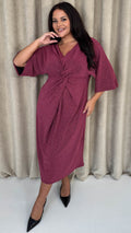 CurveWow Knot Dress Sparkle Pink