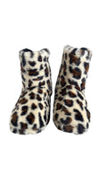 Leopard Faux Fur Boots With Bows
