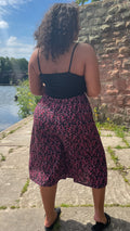 CurveWow Black Red Pink Floral Culottes