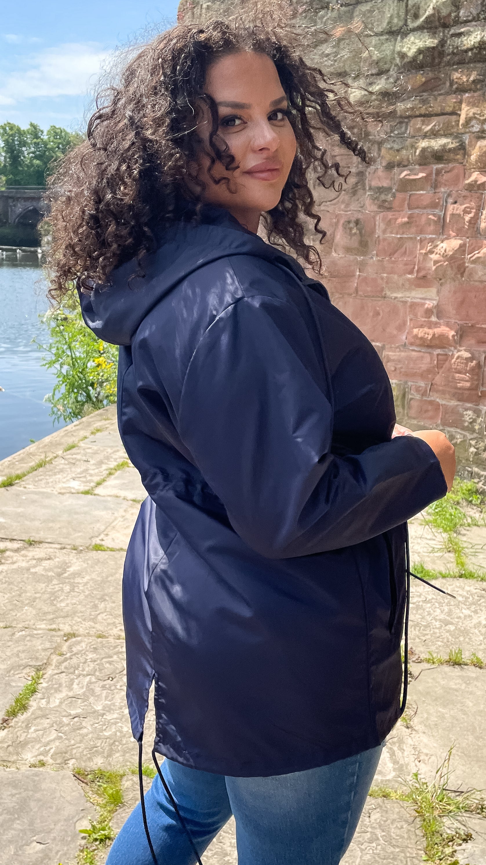 CurveWow Showerproof Parka Jacket Navy