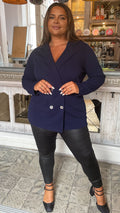 CurveWow Double Breasted Blazer Navy