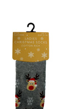 Christmas Design Cotton Rich Socks Reindeer