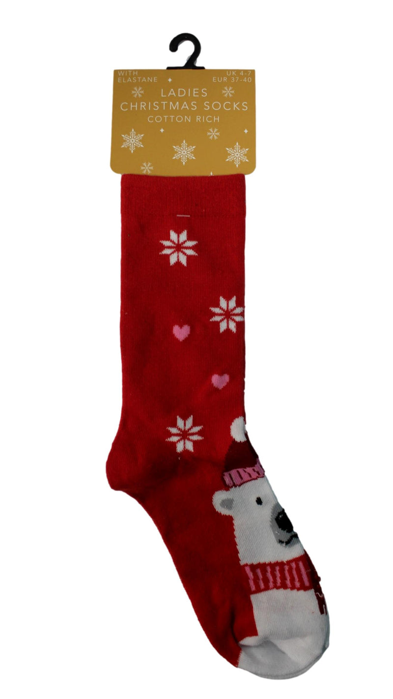 Christmas Design Cotton Rich Socks Polar Bear