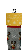 Cotton Rich Christmas Theme Socks Reindeer