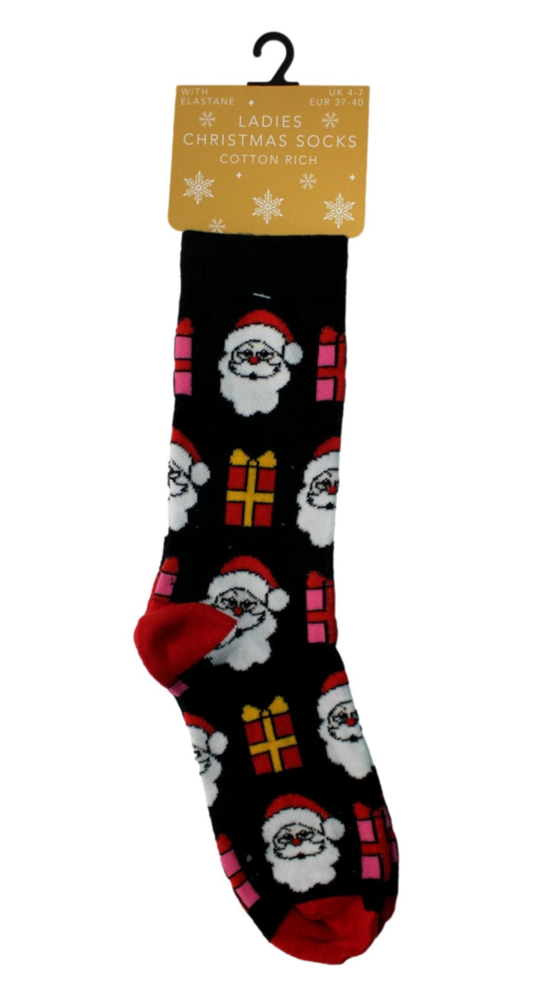 Christmas Design Cotton Rich Socks Santa
