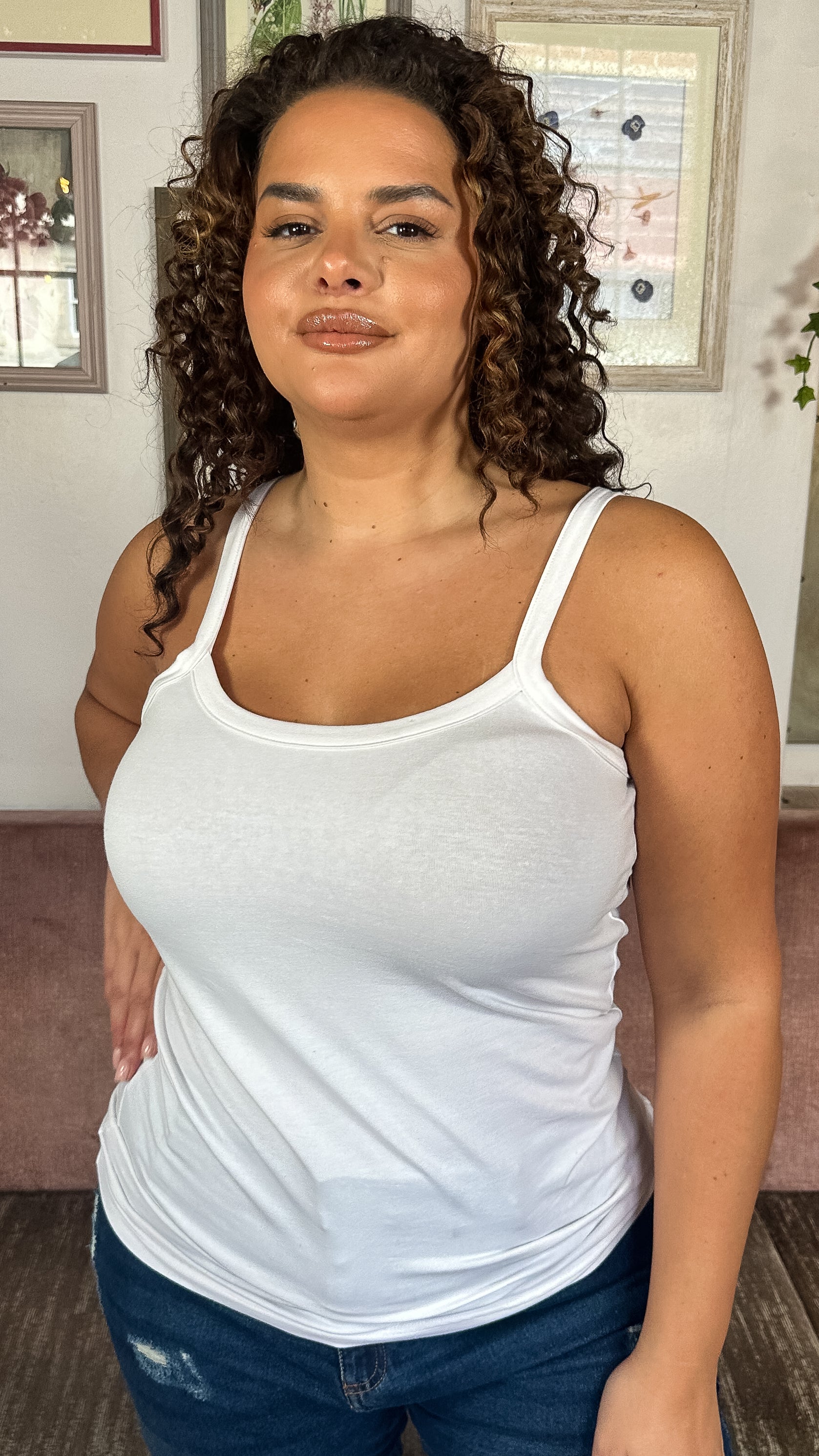 CurveWow Basic Cami Vest White