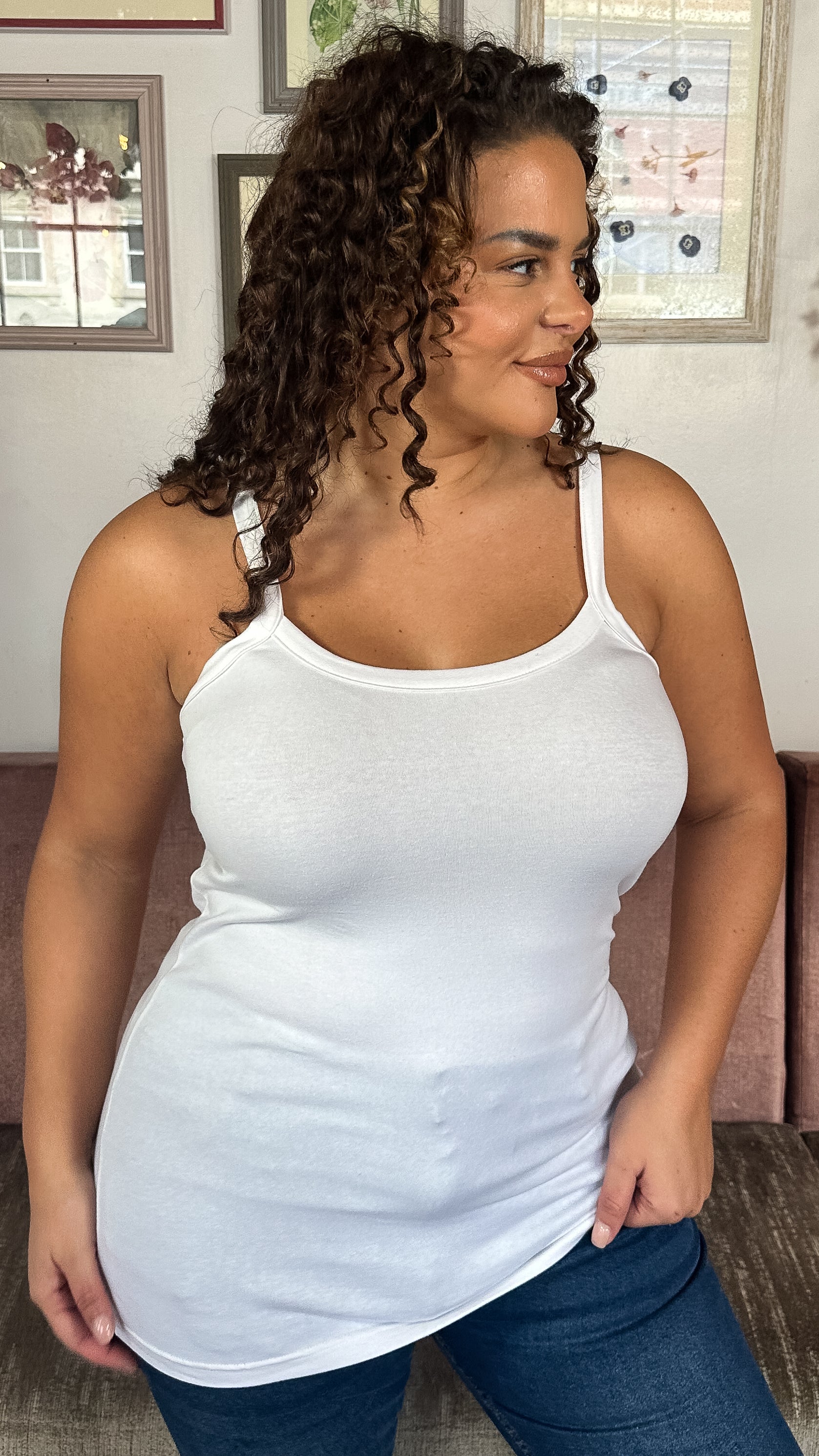CurveWow Basic Cami Vest White