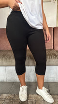 CurveWow Basic Cropped Leggings Black