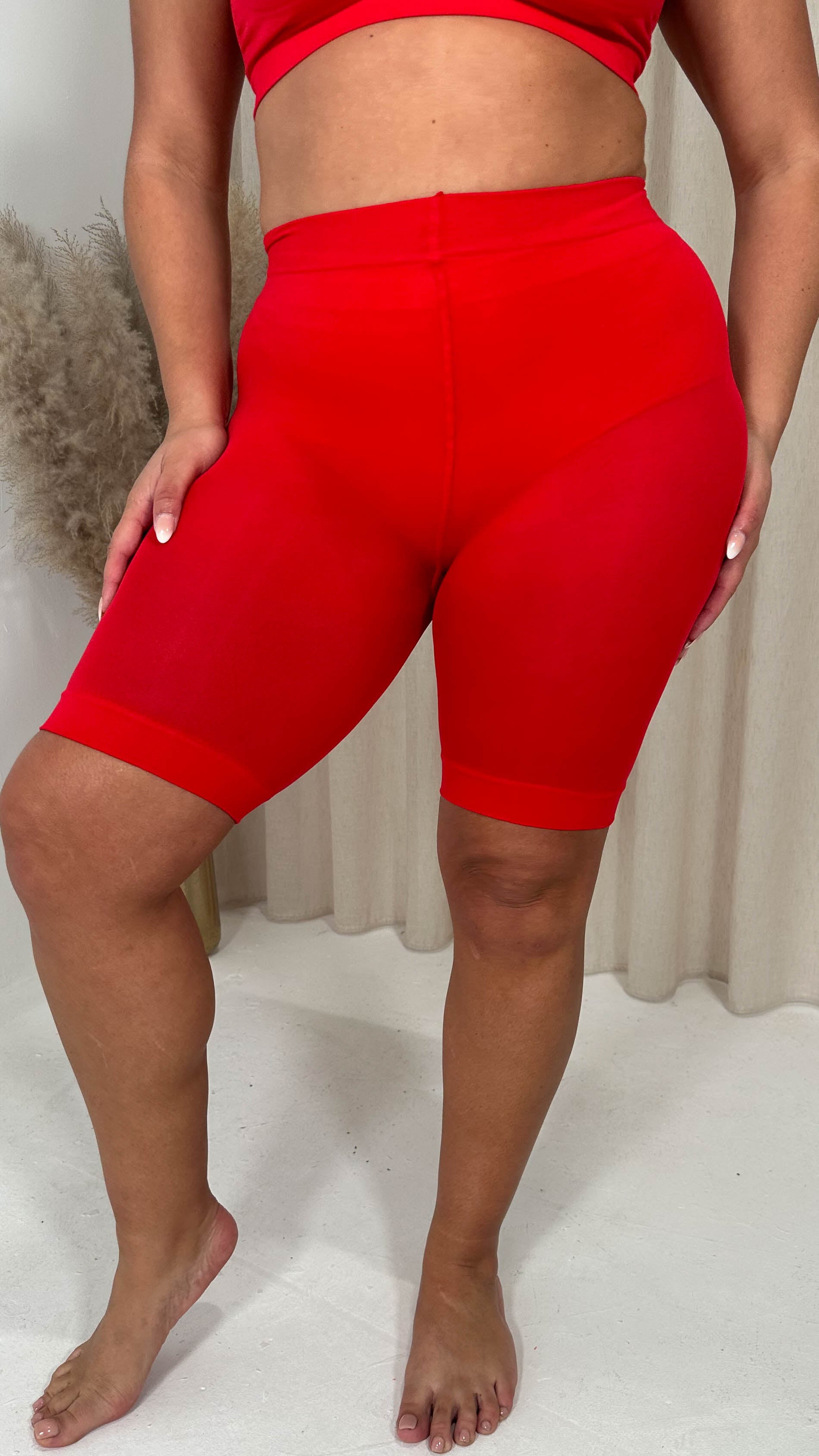 Curvy Super Stretch Anti Chafing Shorts Red