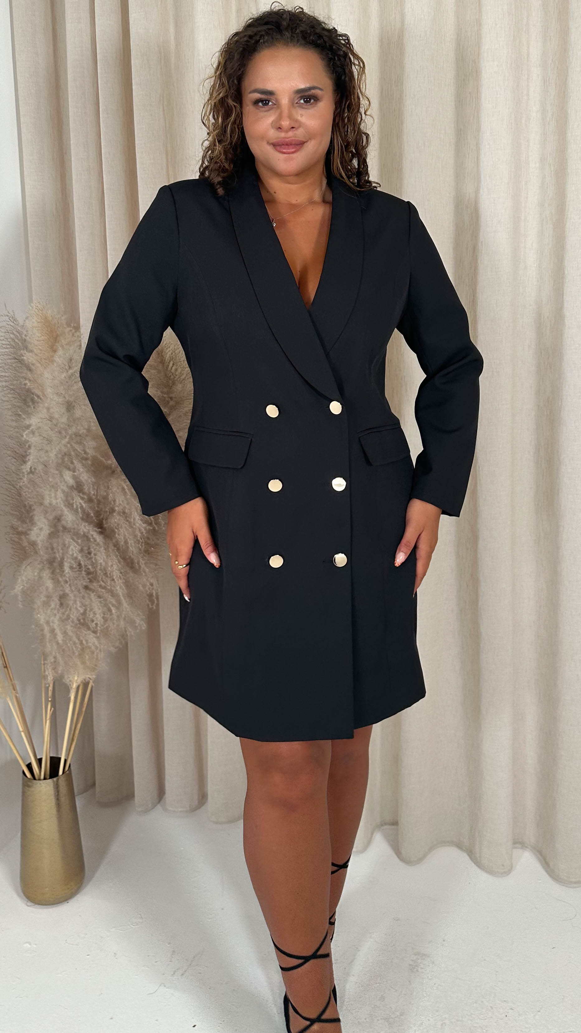 oversized tuxedo dress Oversized Blazer Dress Tuxedo Dresses Plus Size City Chic Tux Seduction Dress Black 22W