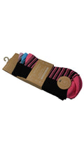 3 Pack Bamboo H&T Socks Footbed Design Pink Stripe