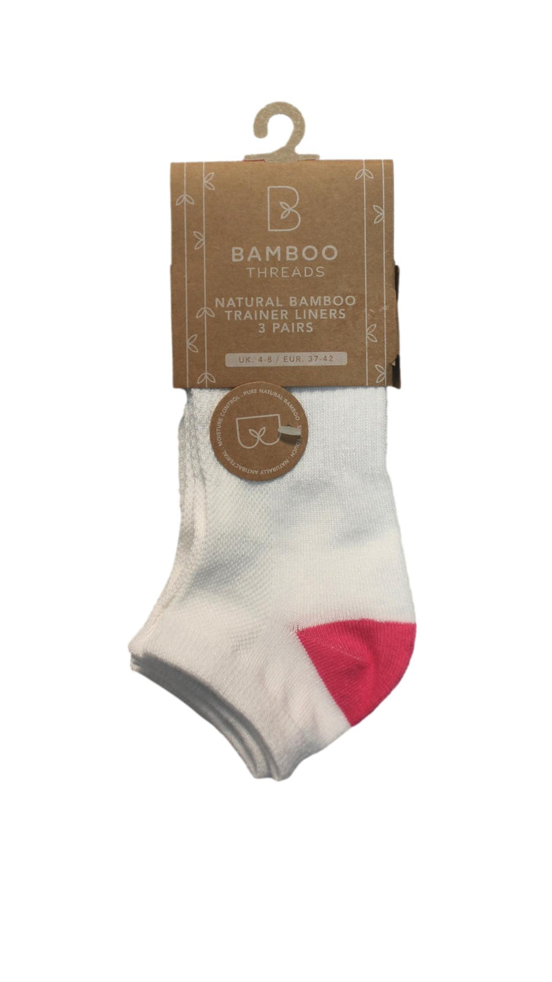 3 Pack Bamboo Trainer Socks Multi Bright