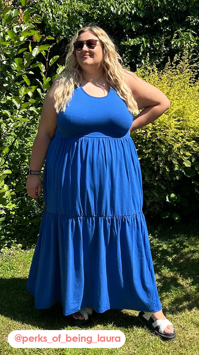 CurveWow Tiered Sundress Cobalt Blue