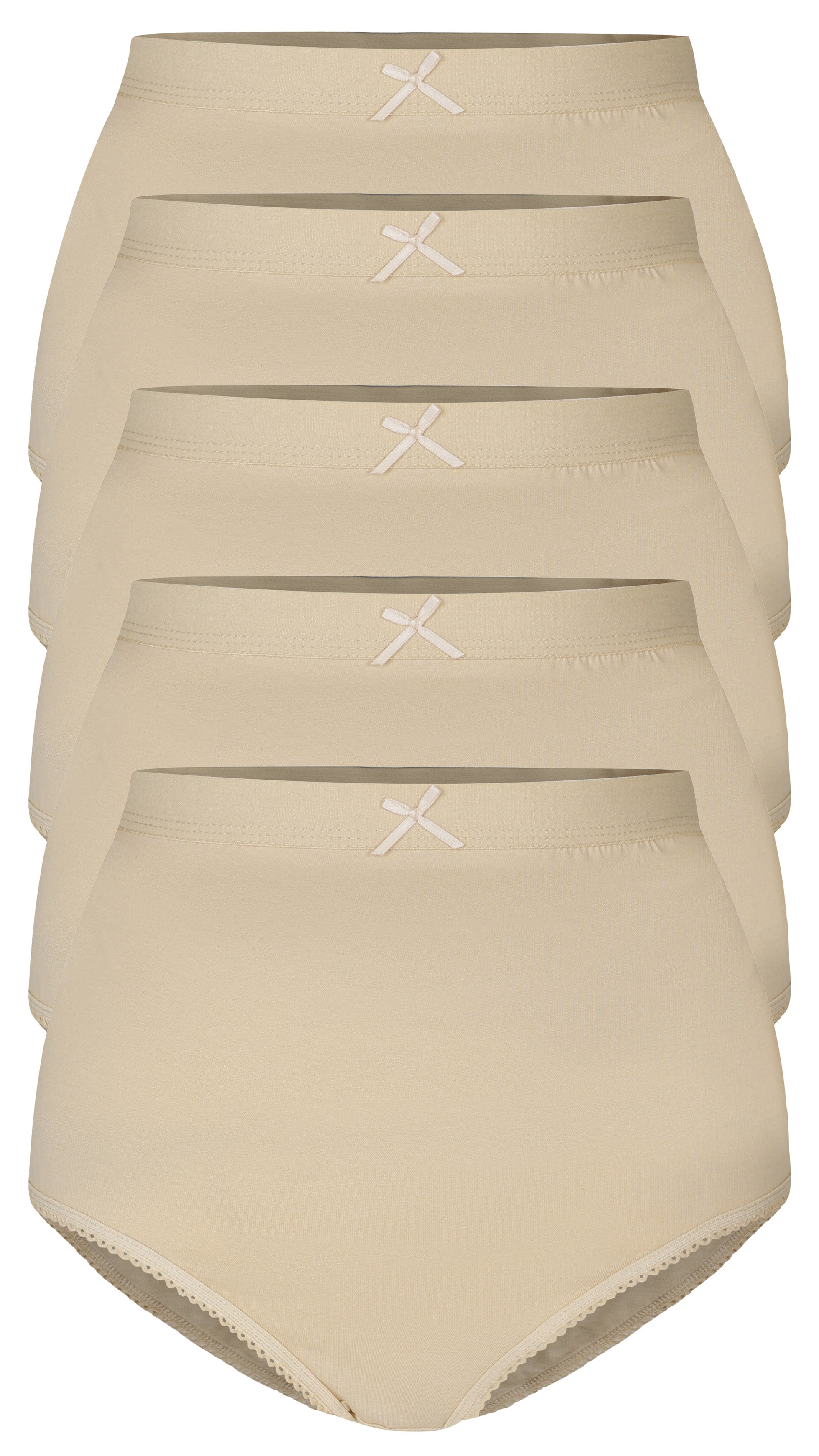 CurveWow 5 Pack Full Cotton Brief Nude