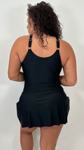CurveWow Gathered Side Swimdress Black