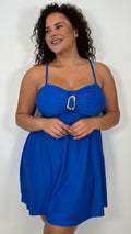 CurveWow Ring Detail Swimdress Cobalt Blue