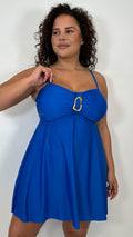CurveWow Ring Detail Swimdress Cobalt Blue