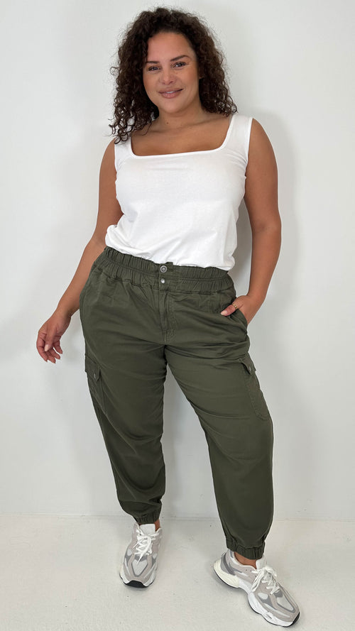 CurveWow Cargo Trouser Khaki