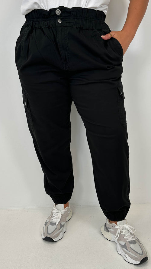 CurveWow Cargo Trouser Black