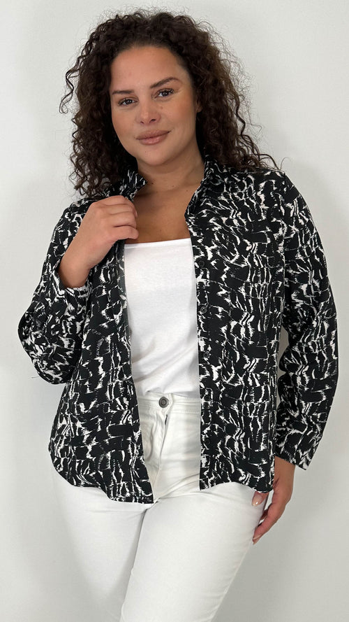 CurveWow Mono Print Long Sleeve Shirt