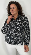 CurveWow Mono Print Long Sleeve Shirt