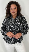 CurveWow Mono Print Long Sleeve Shirt