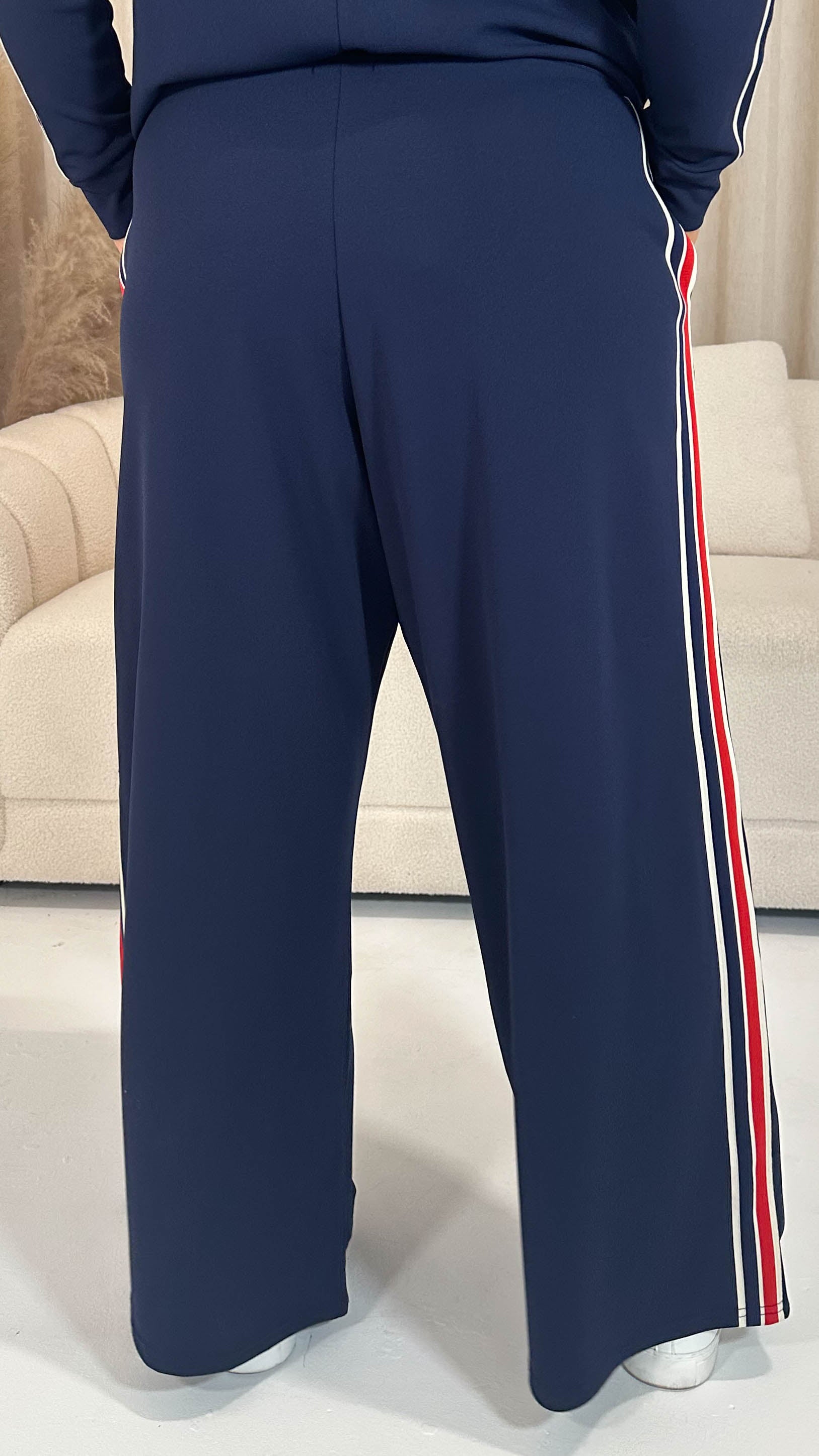 CurveWow Tape Wide Leg Trouser Navy