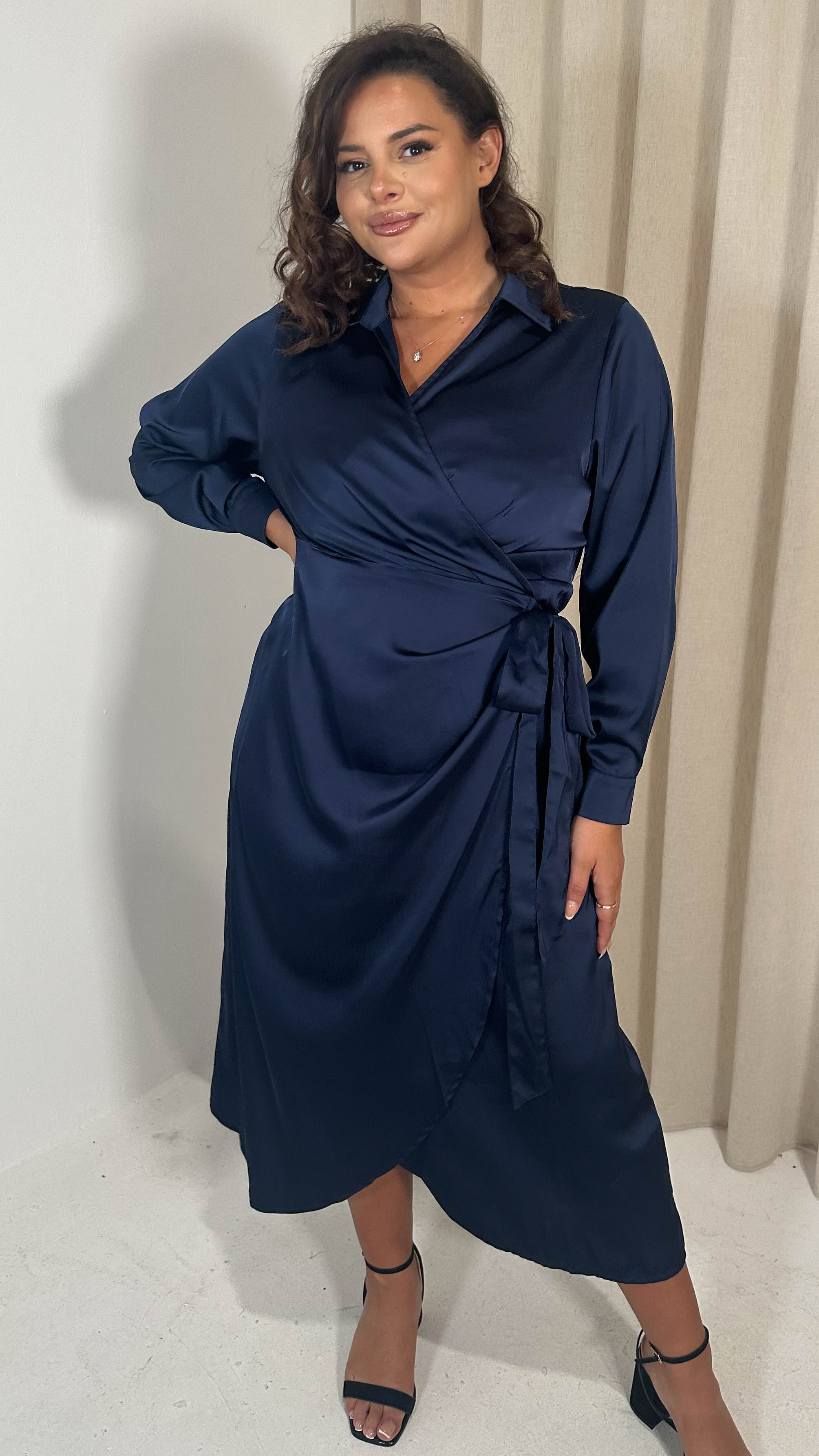 side tie shirt dress White Today Will Be Great Side-Tie Shirt Dress