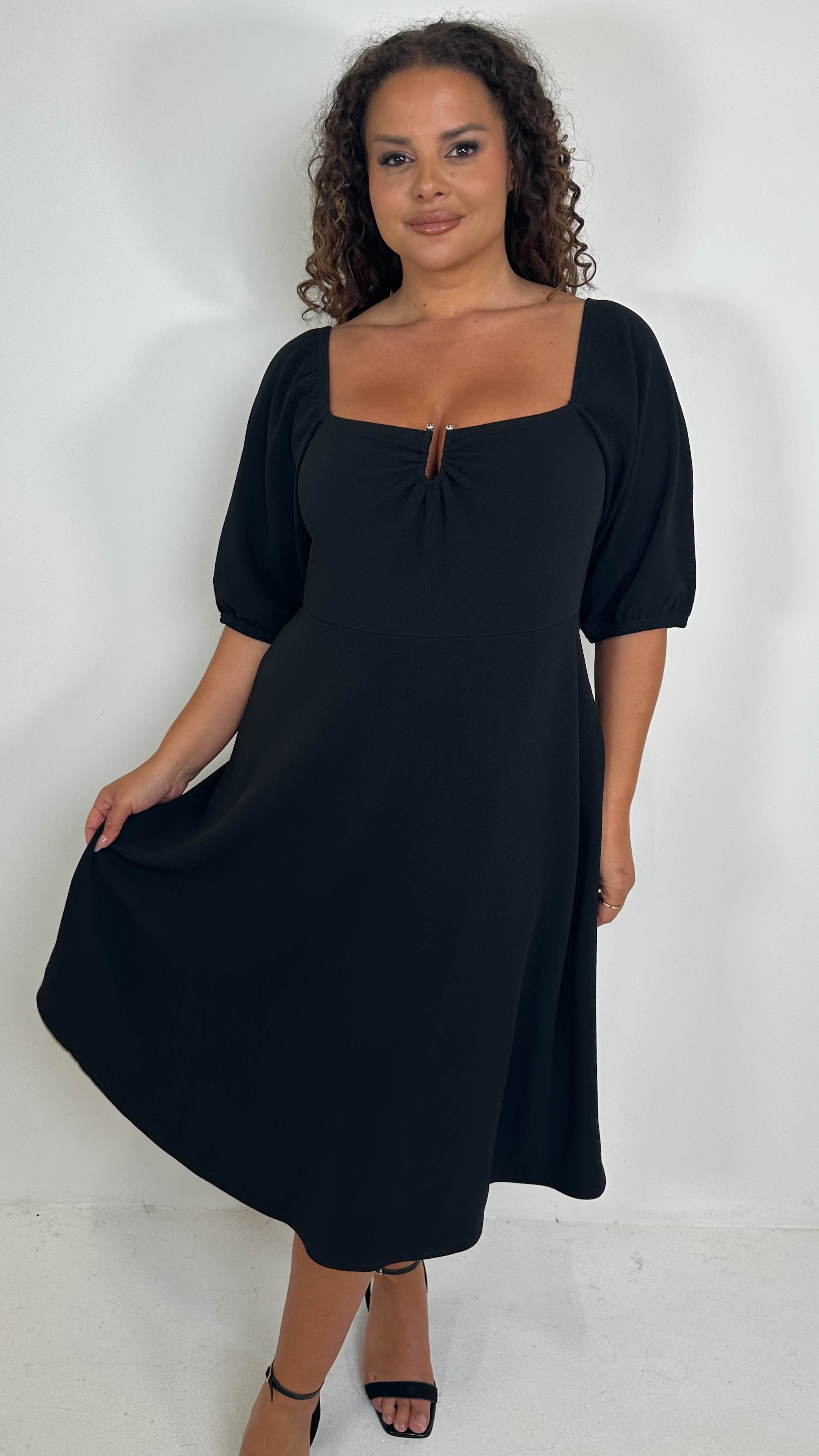 CurveWow Ubar Midi Dress Black