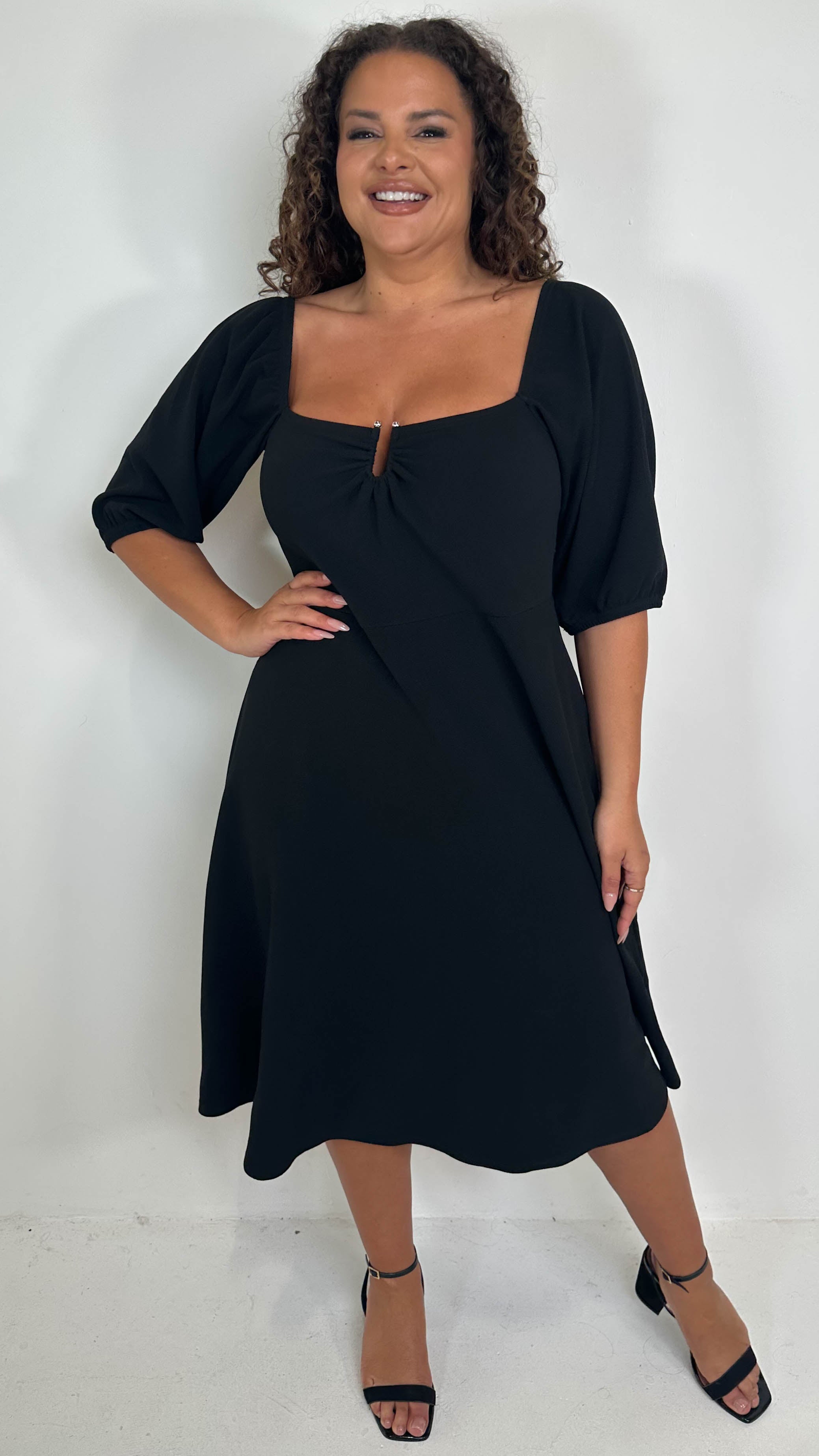 CurveWow Ubar Midi Dress Black