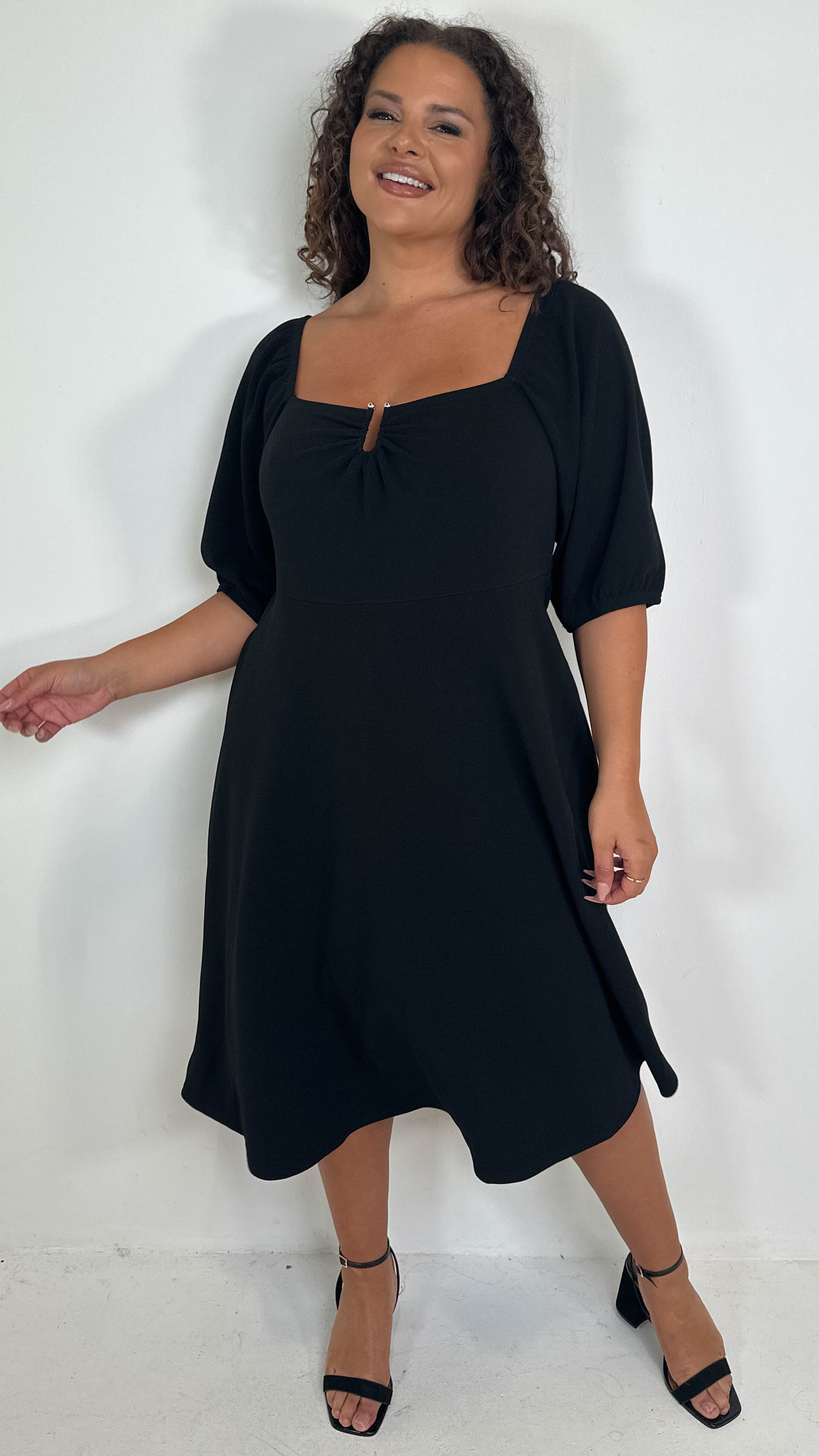 CurveWow Ubar Midi Dress Black