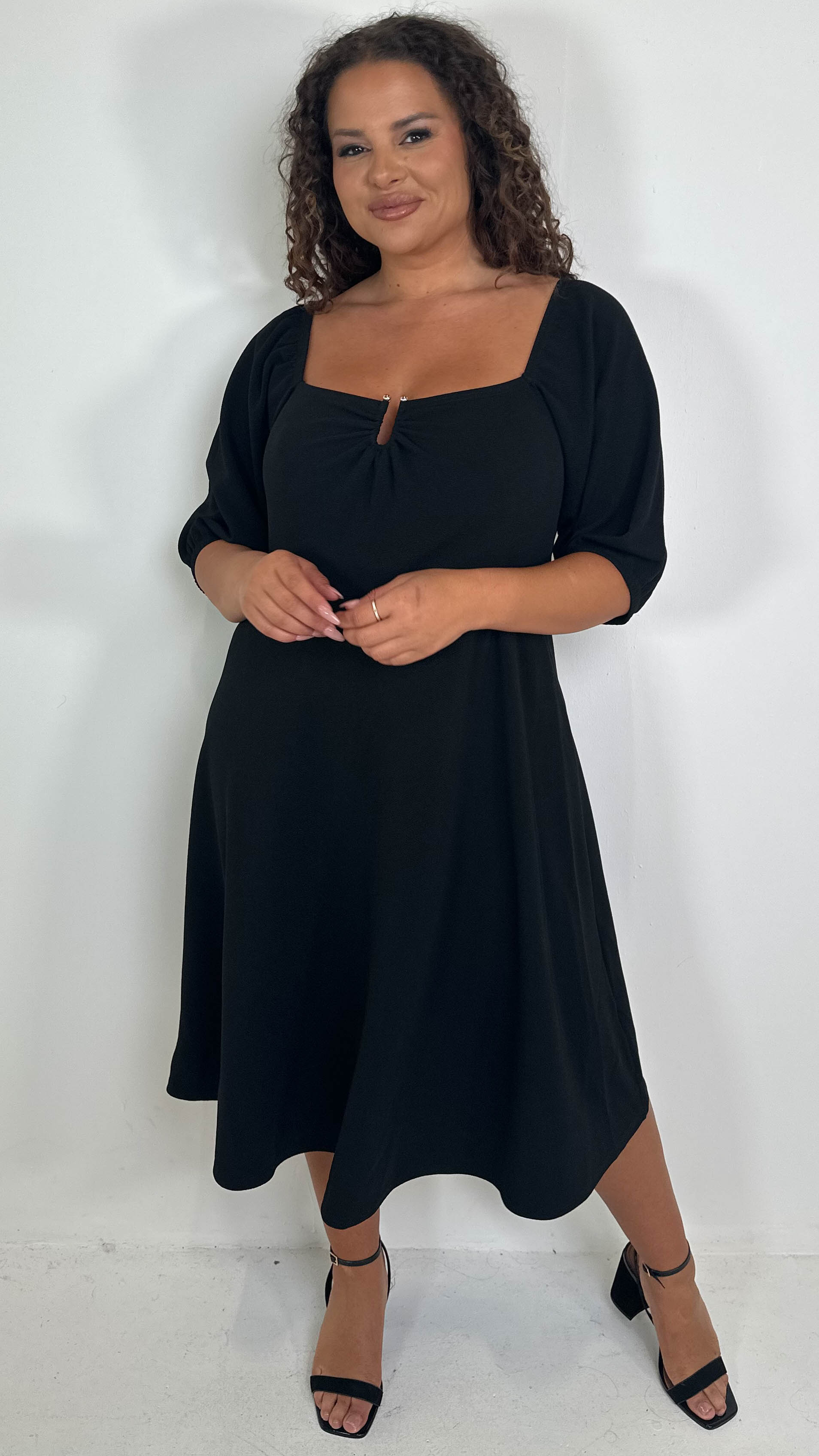 CurveWow Ubar Midi Dress Black
