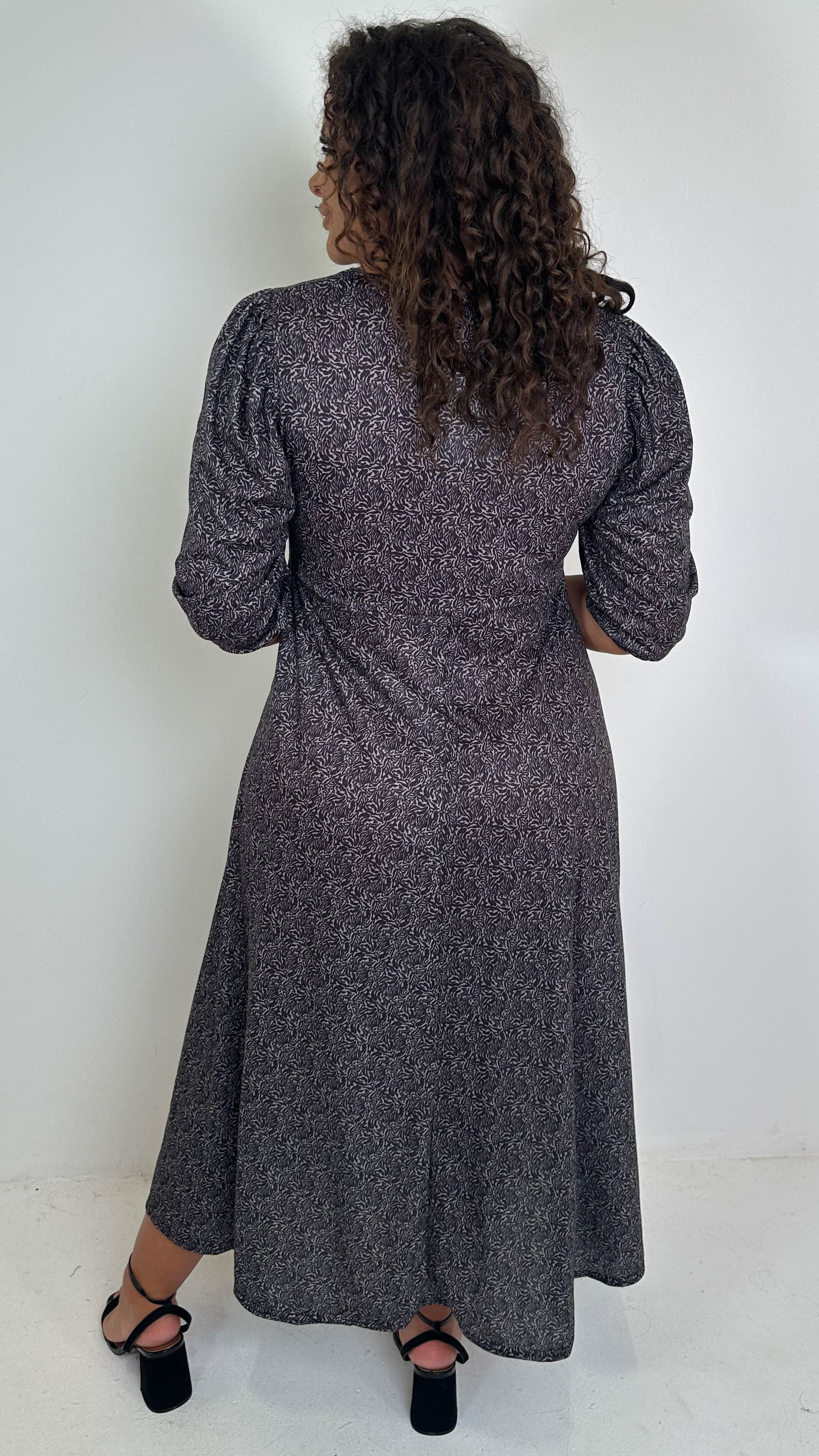 CurveWow Sweetheart Split Front Midaxi Dress Brown Animal
