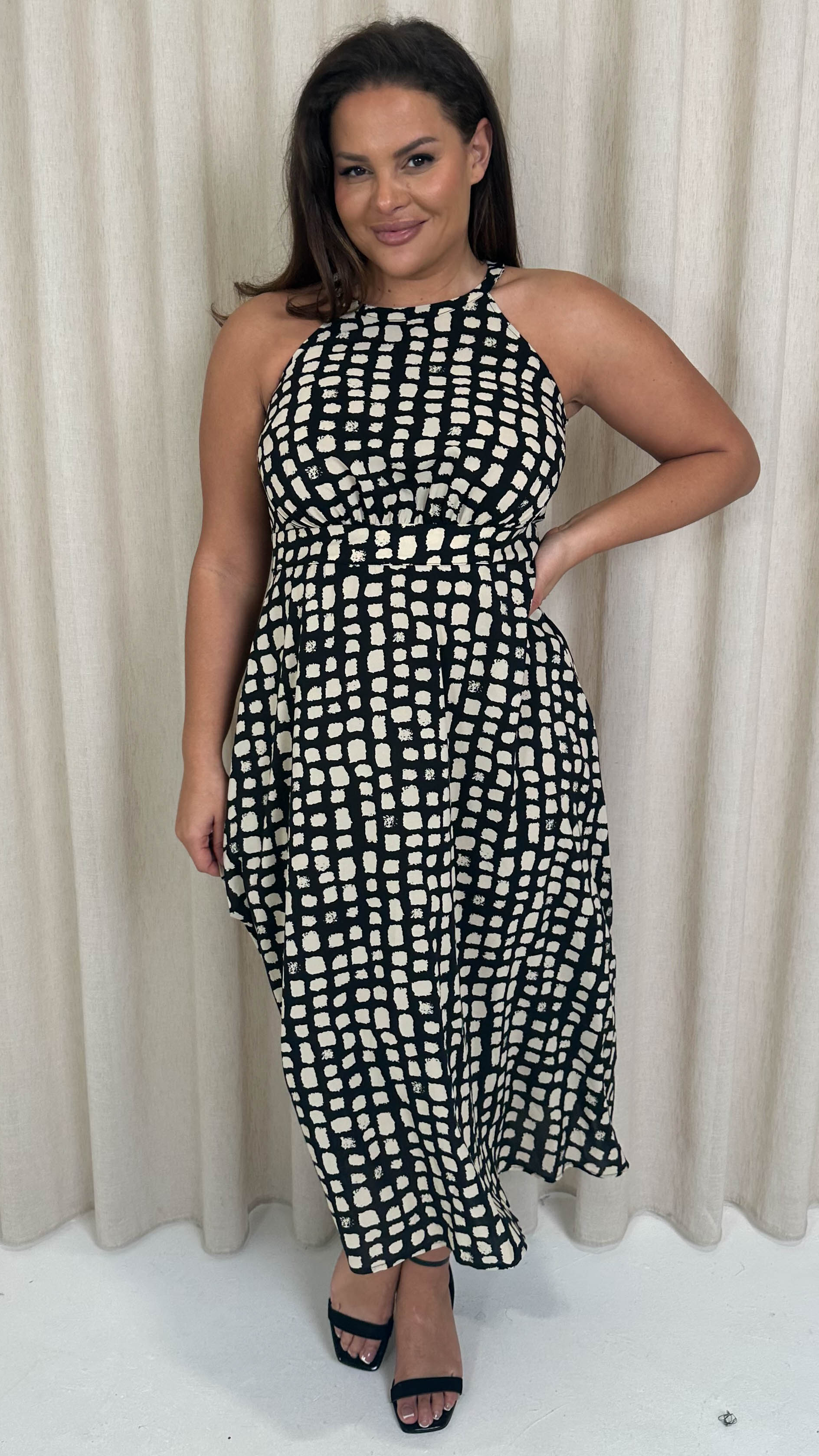 CurveWow Racer Cami Dress Mono Smudge