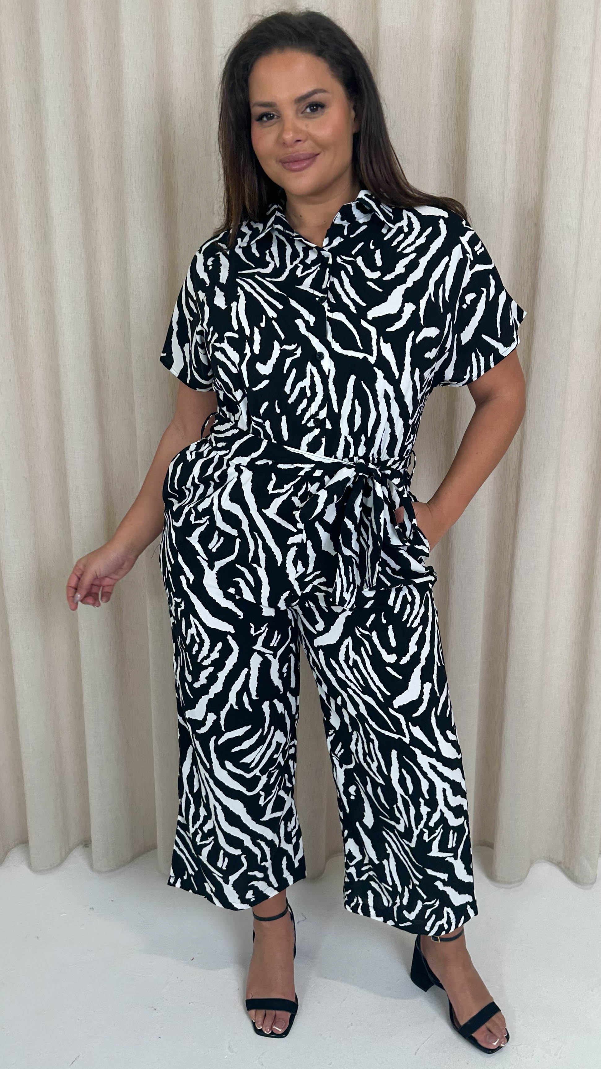 CurveWow Animal Utility Jumpsuit Zebra