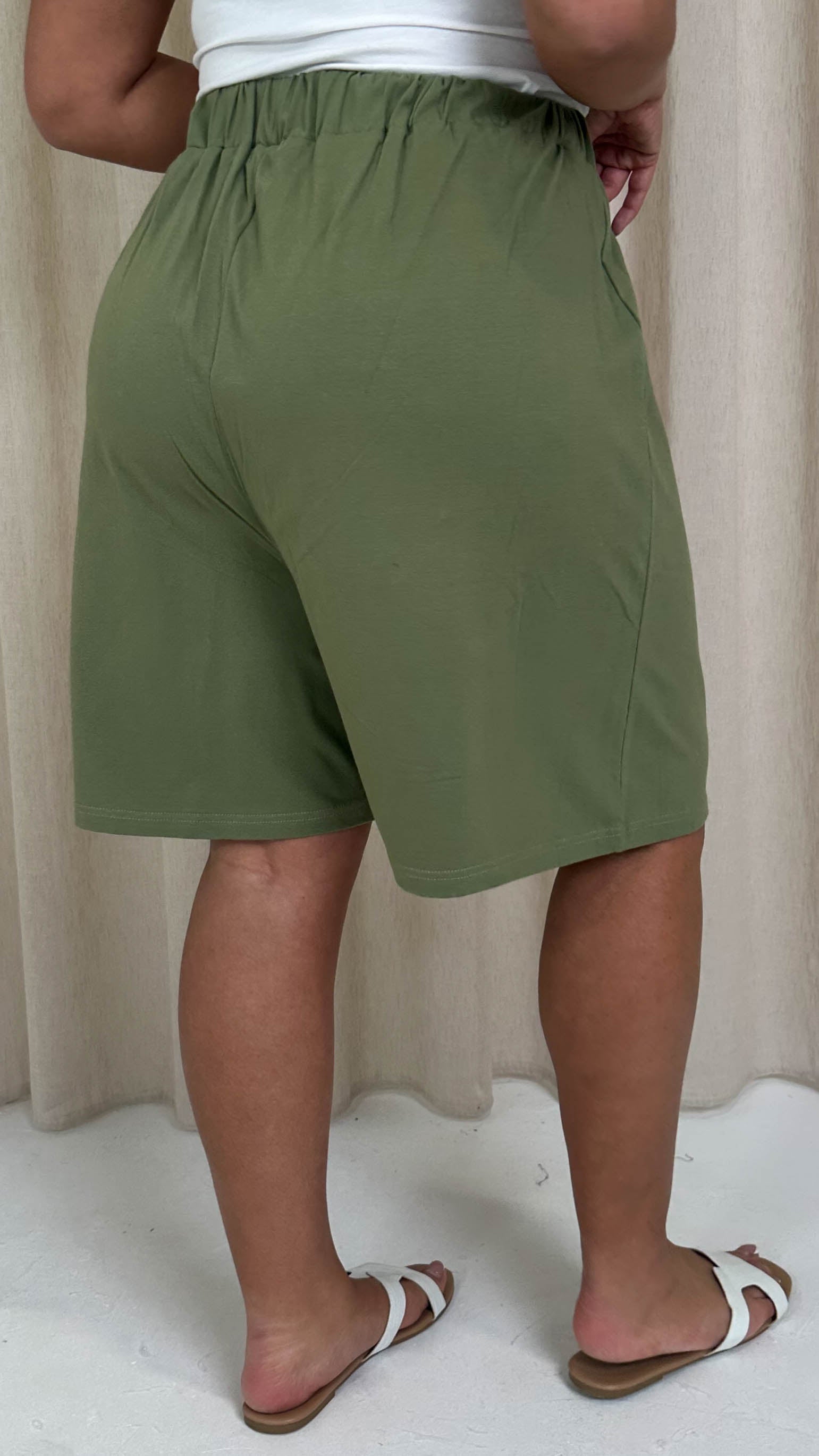 CurveWow Pull On Shorts Khaki