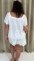 CurveWow Broderie Scallop Edge Short White
