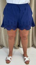 CurveWow Broderie Scallop Edge Short Navy